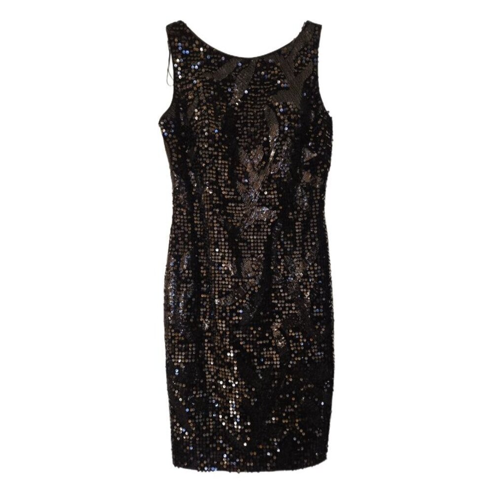 Aidan Mattox Black Sequin Cocktail Dress - Size 4-6
